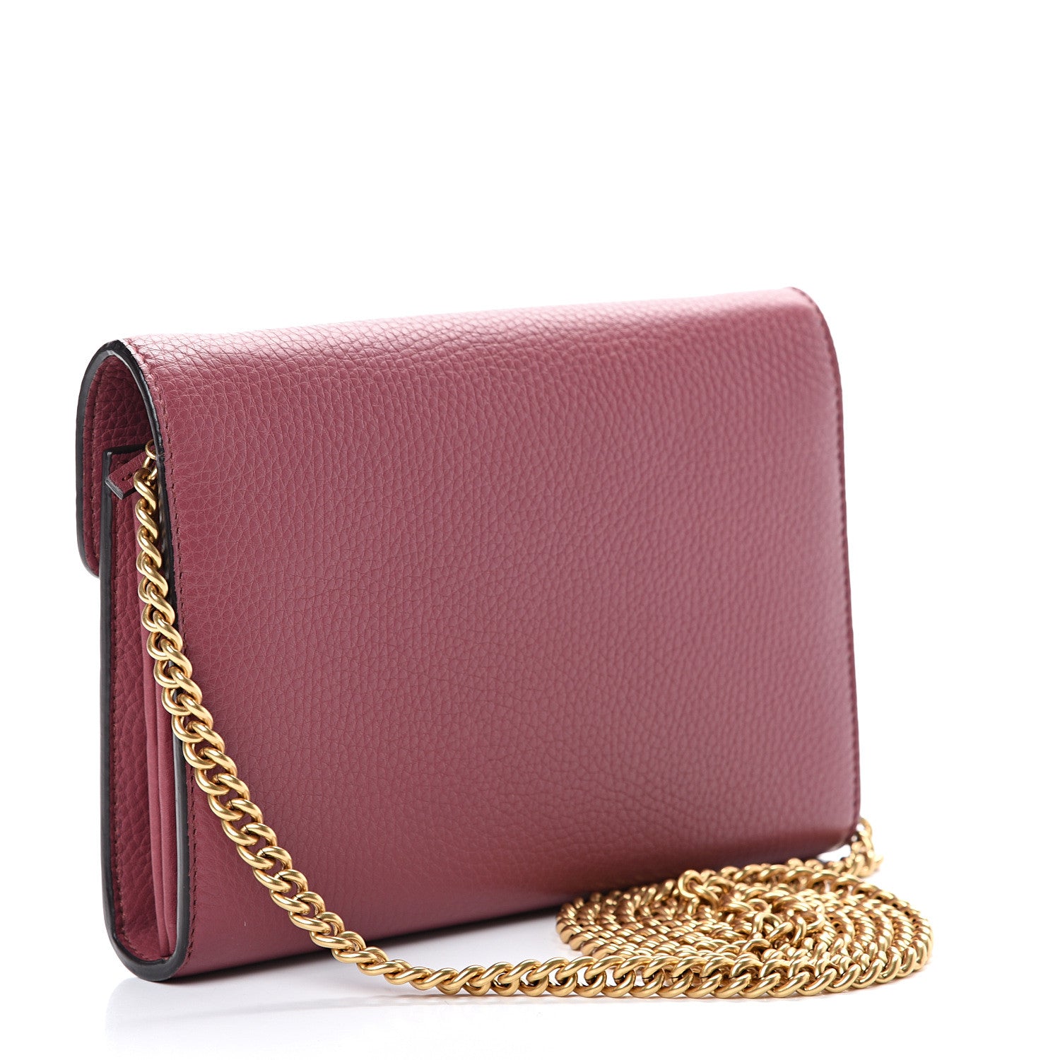 Gucci Cellarius Calfskin GG Marmont Chain Wallet Dry Rose 2 of 12