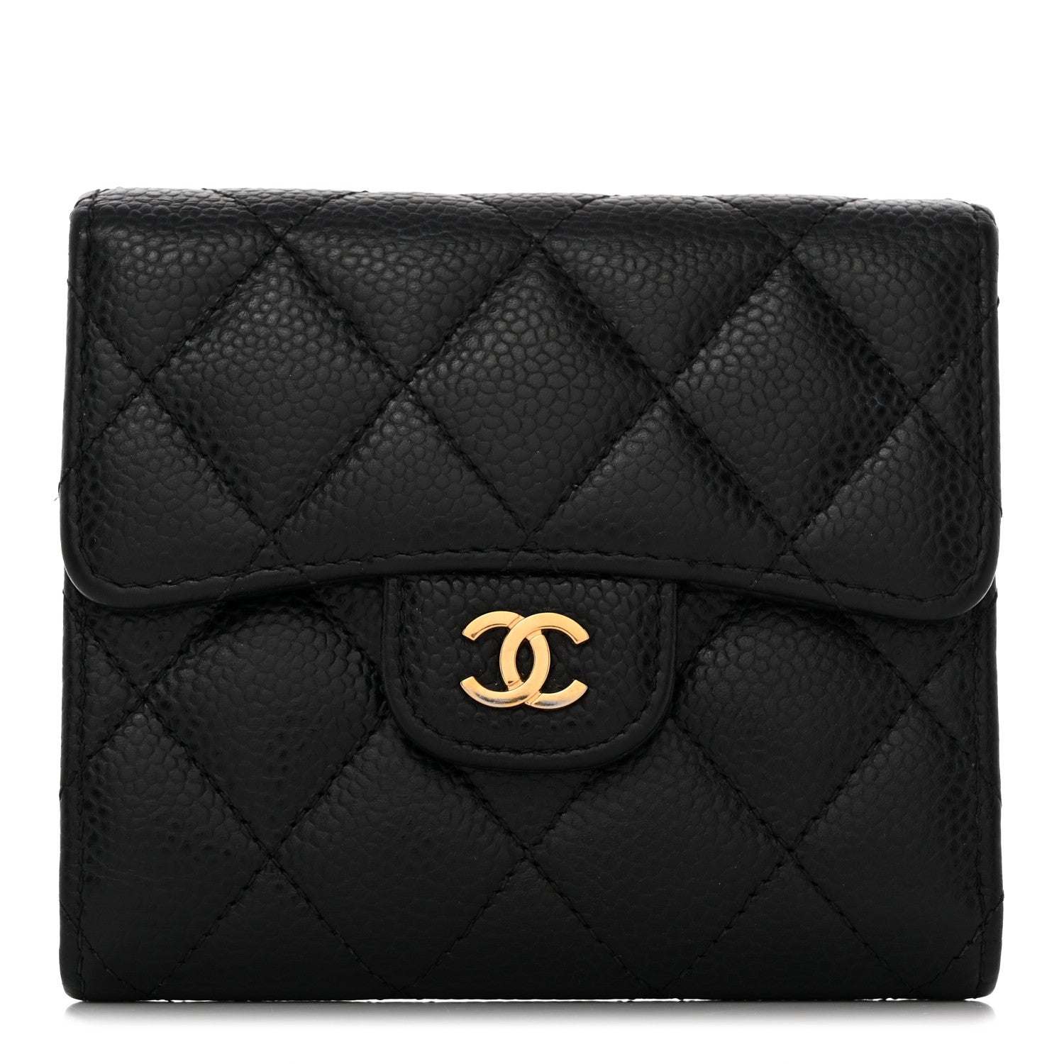 Chanel Caviar Quilted Compact Flap Wallet Black 1 of 11
