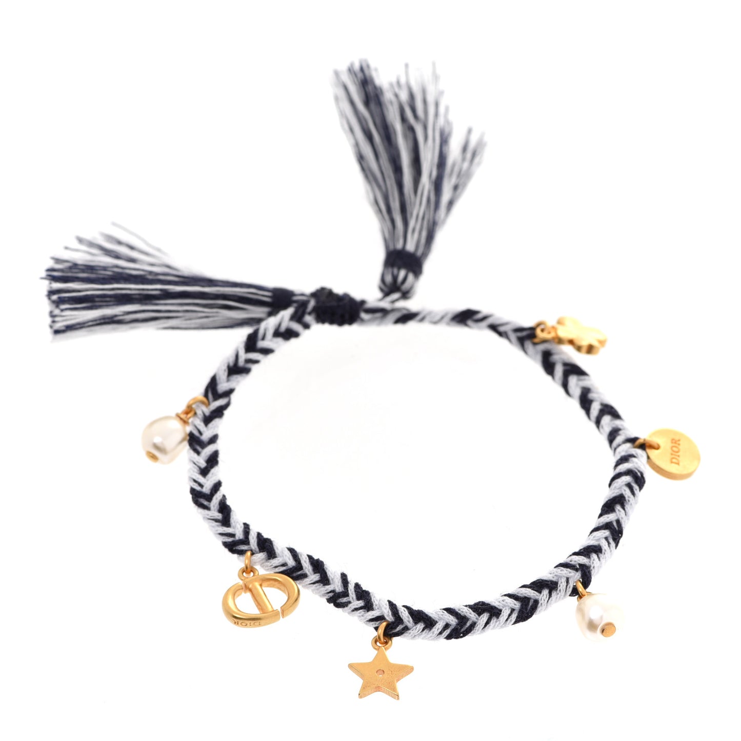Woven Cotton J'Adior Charm Bracelet Blue