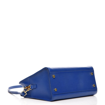 Saint Laurent Calfskin Small Monogram Cabas Blue Majorelle 5 of 9
