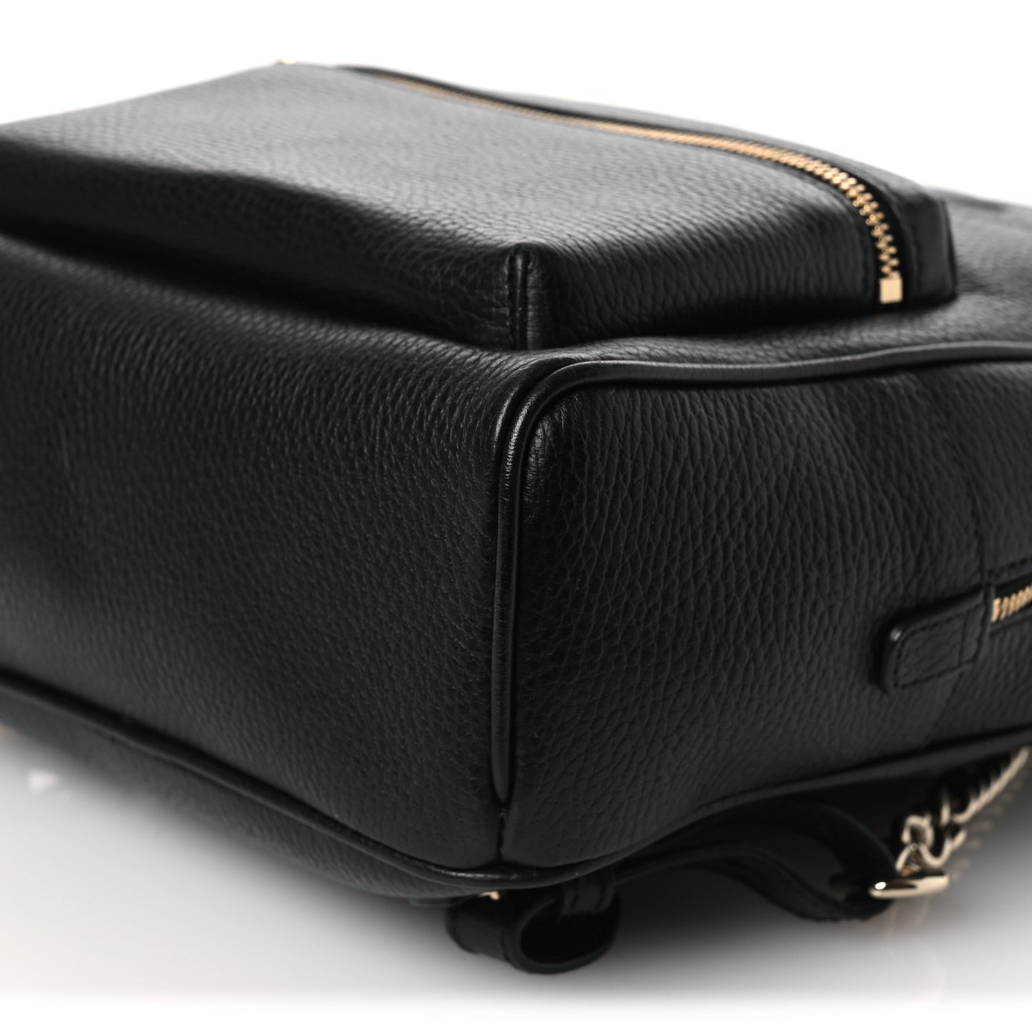 Pebbled Calfskin Soho Chain Backpack Black