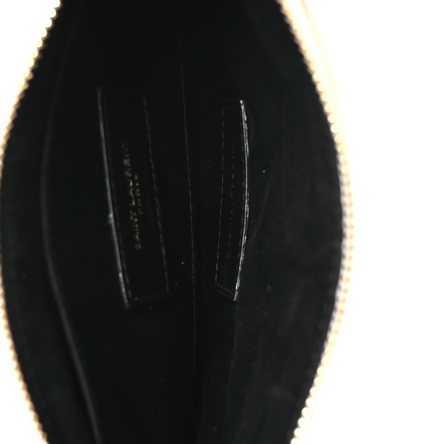 Saint Laurent Grain De Poudre Chevron Monogram Large Bill Pouch Crema Soft 5 of 9