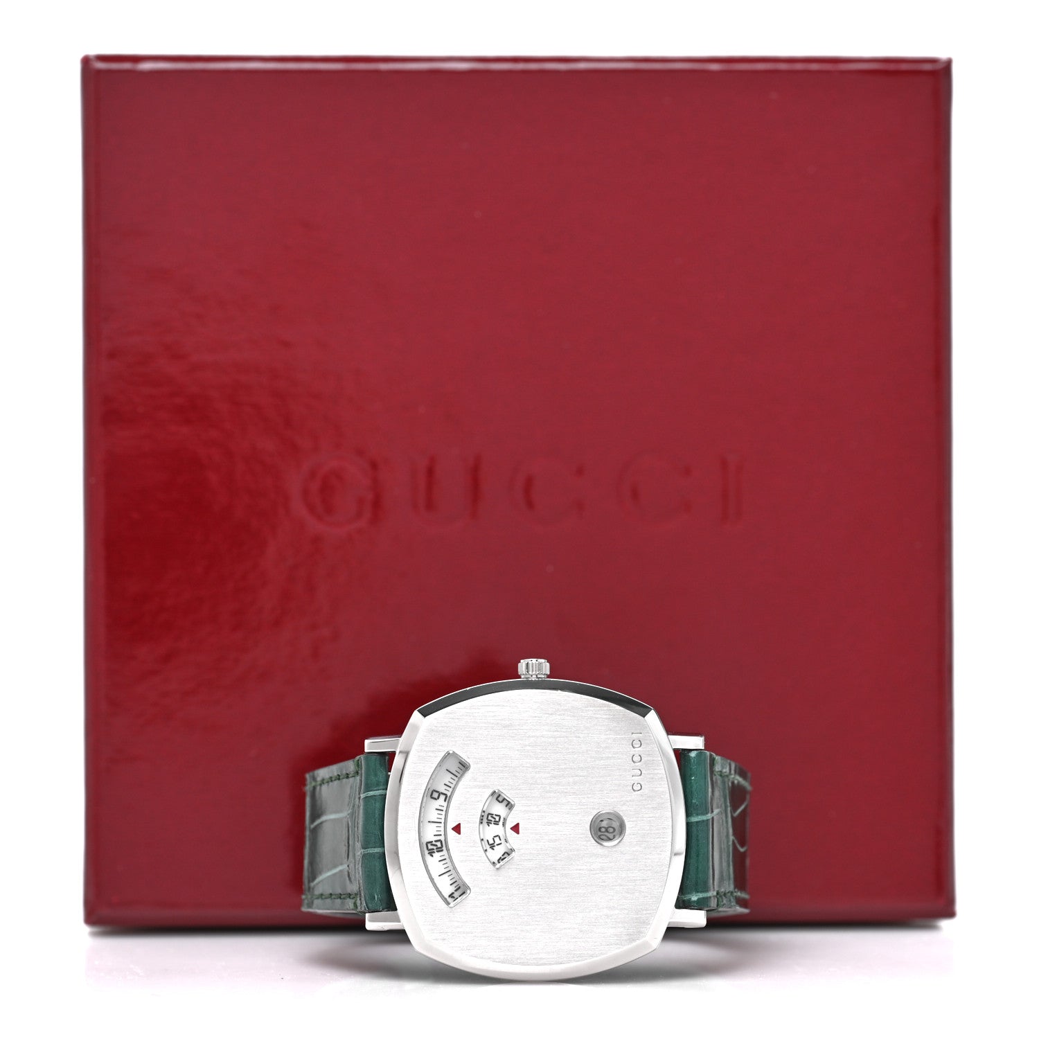 Gucci Stainless Steel Alligator 38mm Grip Quartz Watch Green 5 of 5