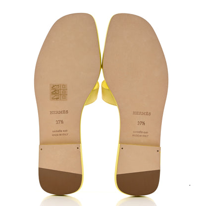 Hermes Epsom Oran Sandals 37.5 Jaune Curcuma 5 of 9