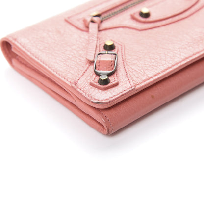 Balenciaga Agneau Classic Hardware Money Wallet Rose Azalee 8 of 13