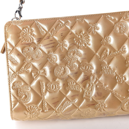 Chanel Patent Calfskin Lucky Symbols Pochette Gold 8 of 11