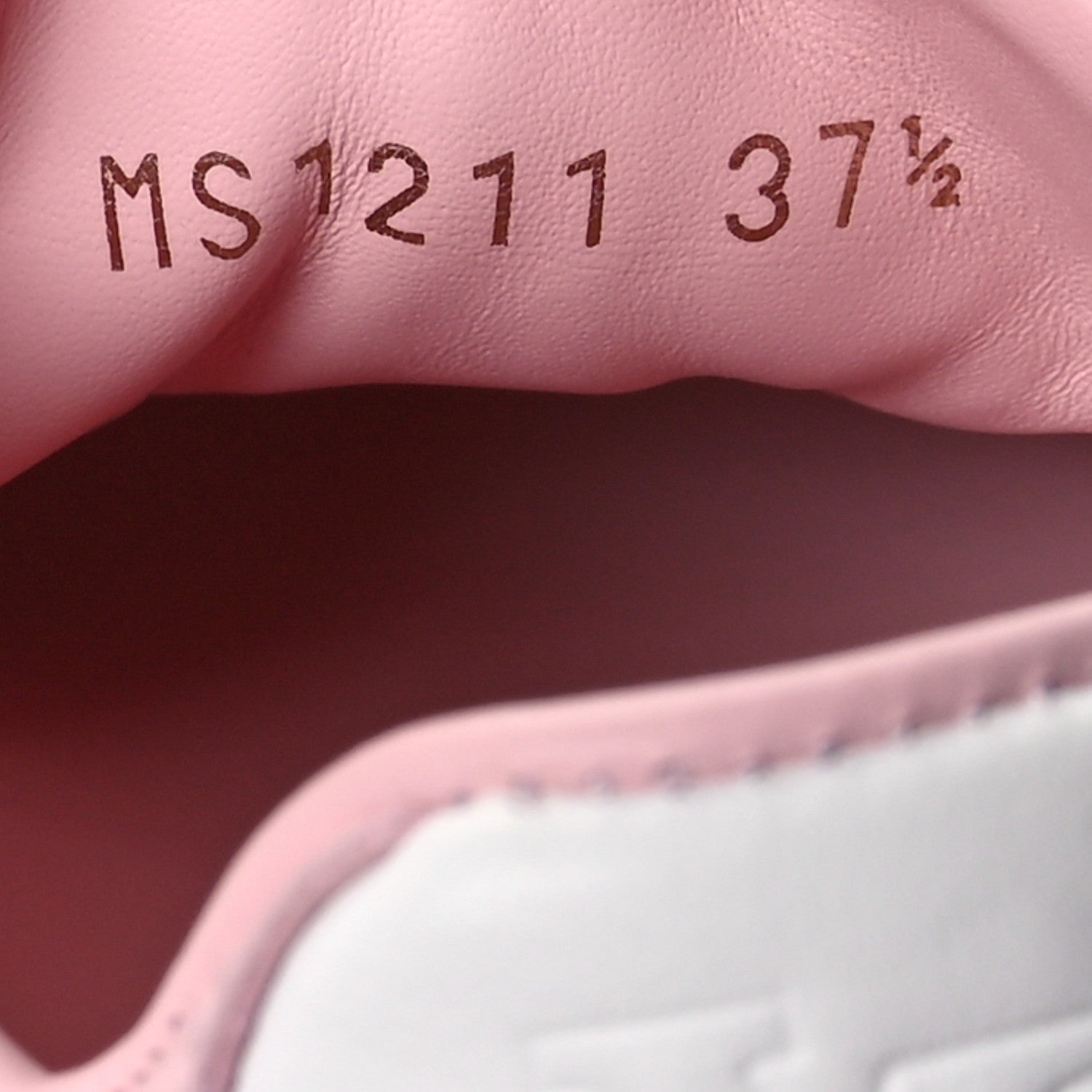 Louis Vuitton Monogram Embossed Calfskin Damier Azur Time Out Sneakers 37.5 Rose Clair Pink 9 of 10