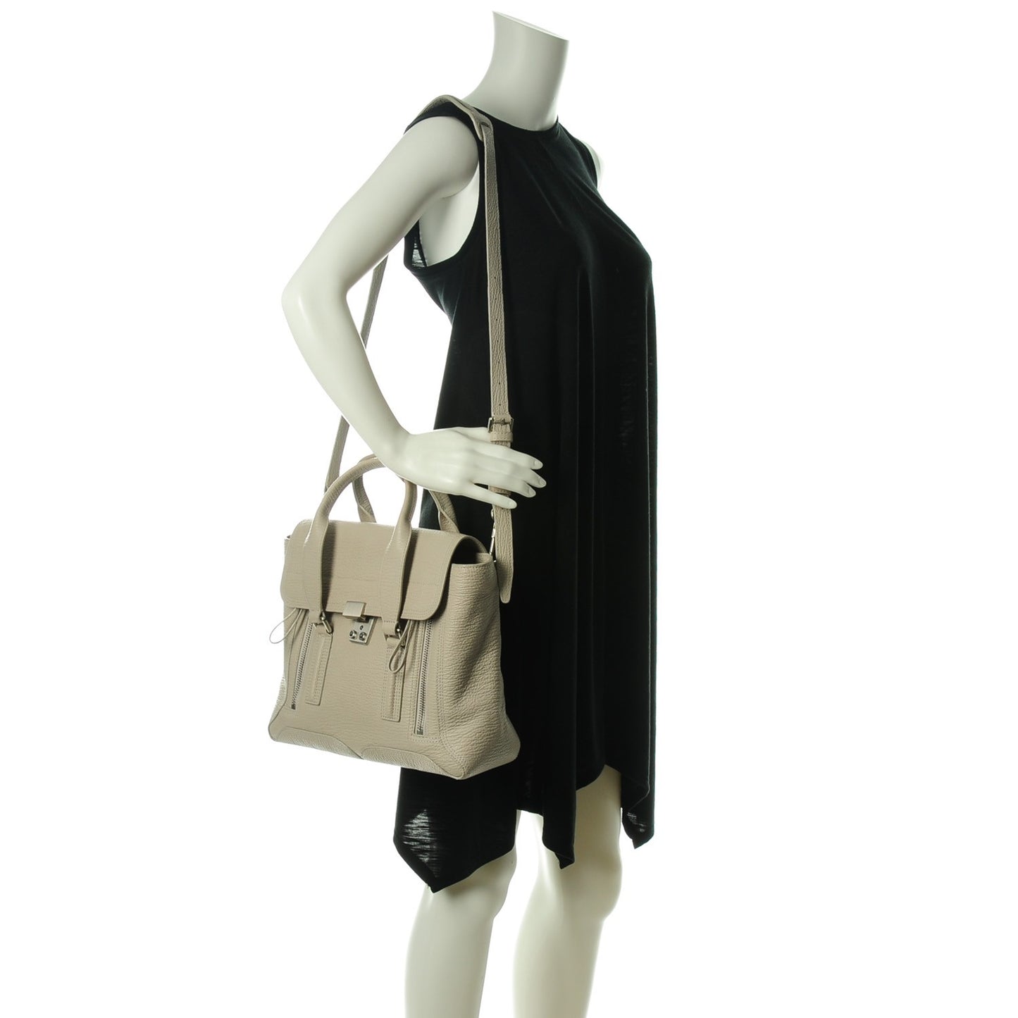 3.1 Textured Calfskin Medium Pashli Satchel Feather