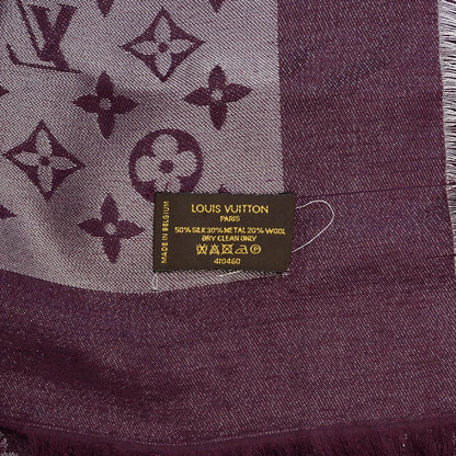 Louis Vuitton Silk Lurex Wool Monogram Shine Shawl Amarante 5 of 5