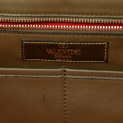 Valentino Garavani Nappa Canvas Camouflage Medium Rockstud Tote Verde Rouge 6 of 18