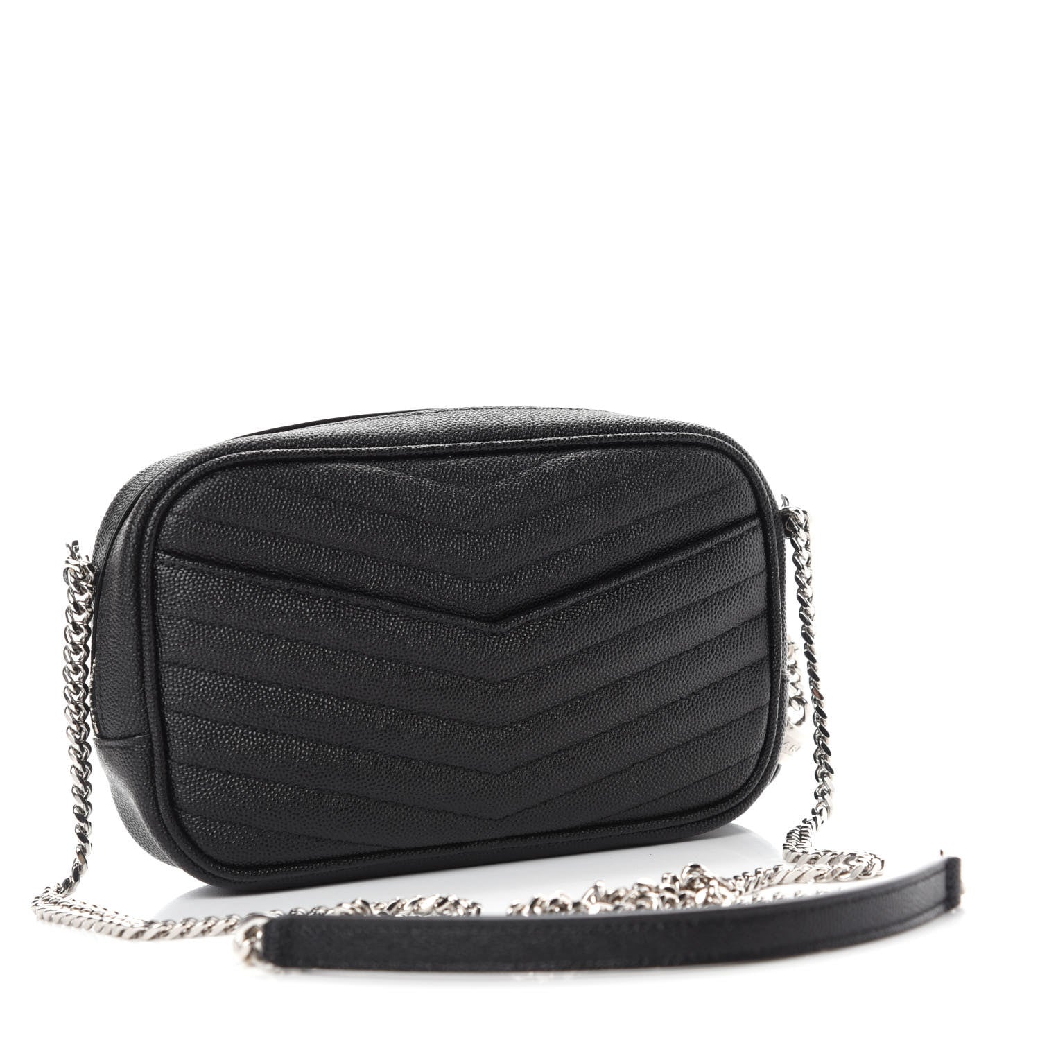 Saint Laurent Grain De Poudre Matelasse Monogram Mini Lou Camera Bag Black 5 of 20