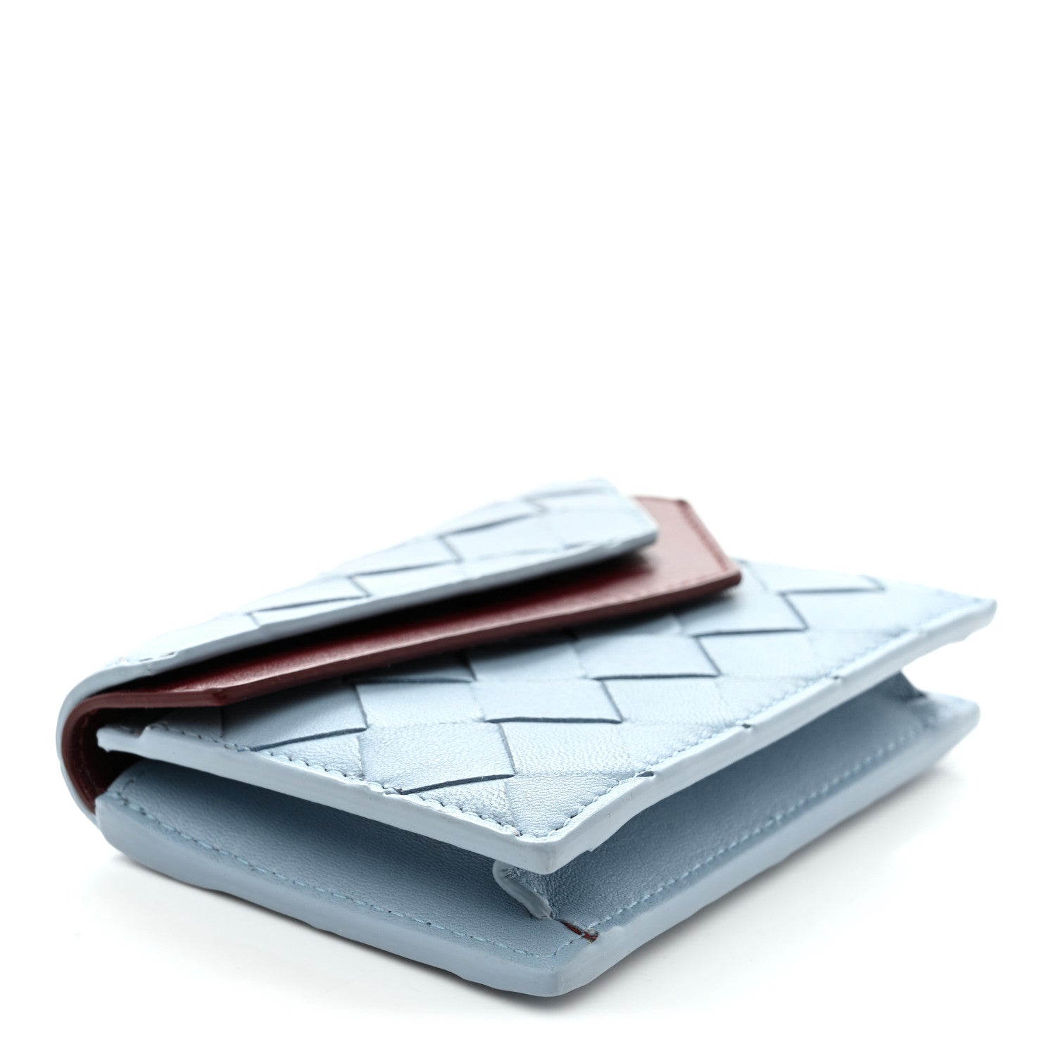 Bottega Veneta Nappa Intrecciato Small Check Bi-Fold Zip Wallet