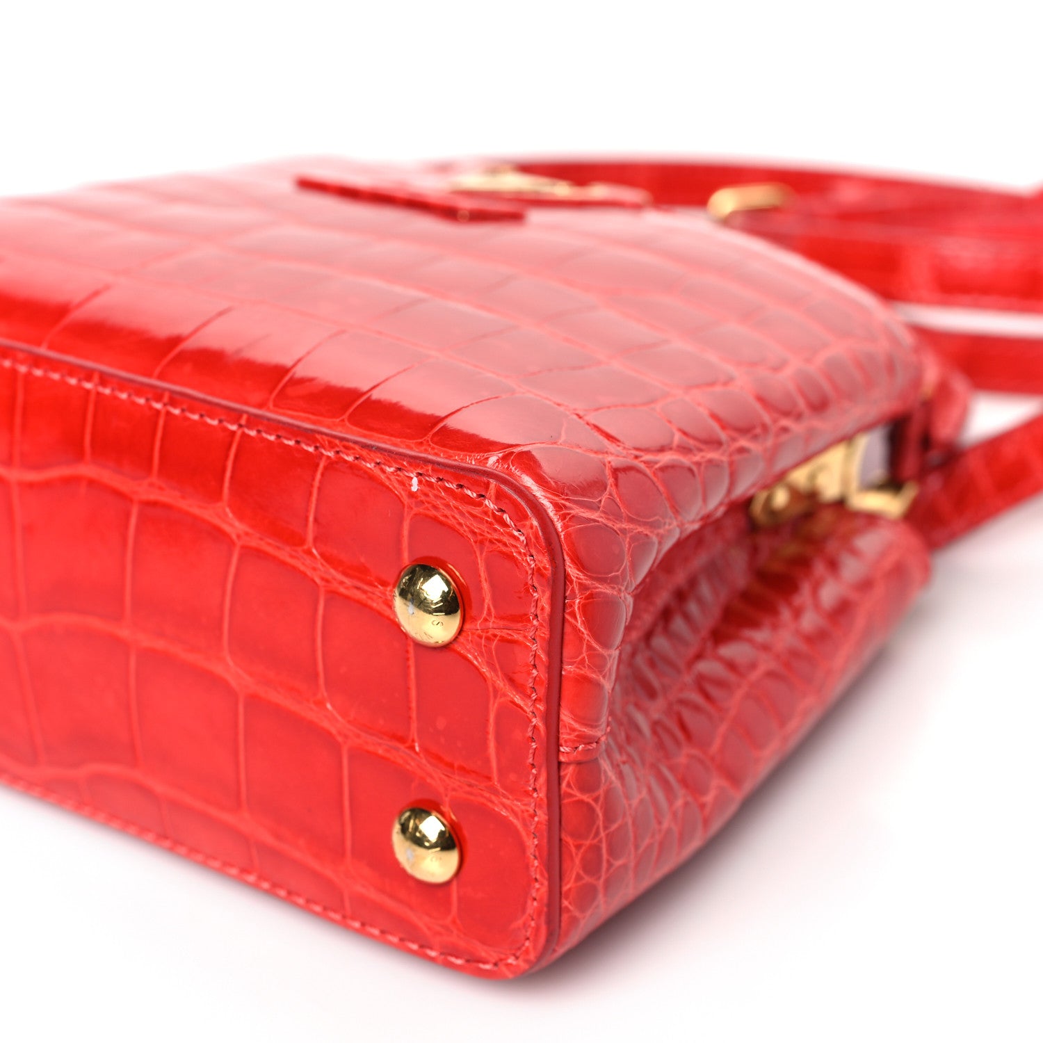 Louis Vuitton Crocodile Mini Capucines Rubis 8 of 8