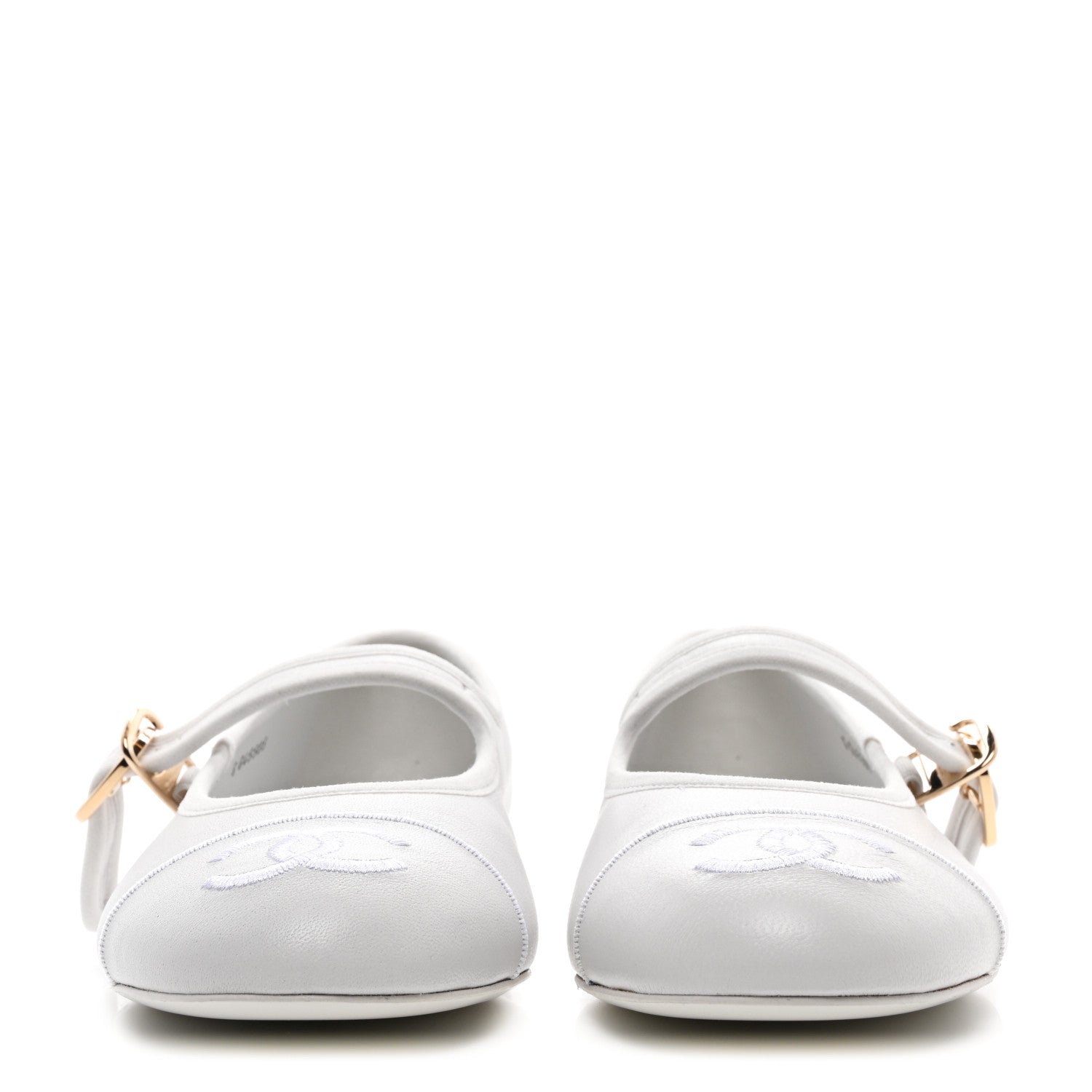 Chanel Lambskin Mary Jane Flats 38 White 2 of 9