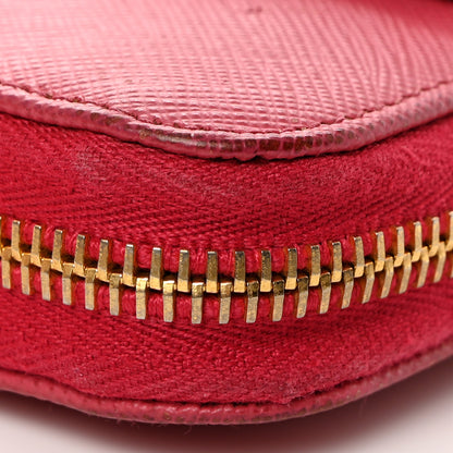 Prada Saffiano Fiocco Bow Zip Around Wallet Peonia 11 of 13