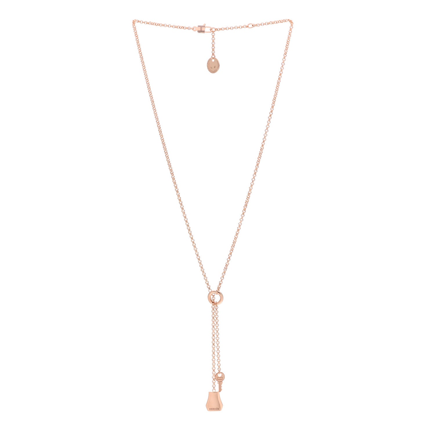 Hermes 18K Rose Gold PM Kelly Clochette Necklace 3 of 5