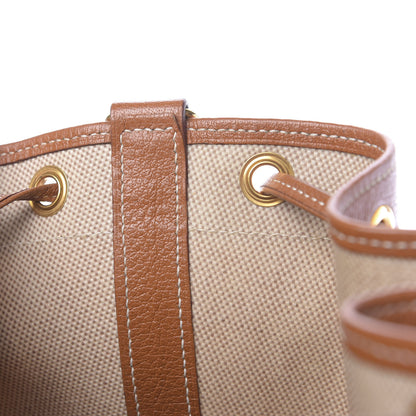 Hermes Toile Buffle Skipper Market Drawstring Bag 28 Natural 7 of 13
