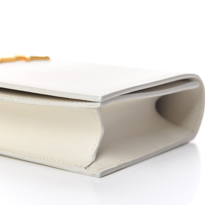 Saint Laurent Grain De Poudre Classic Monogram Kate Clutch Porcellana 6 of 11