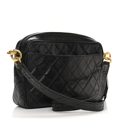 Chanel Lambskin Quilted CC Tassel Camera Case Black 3 of 15