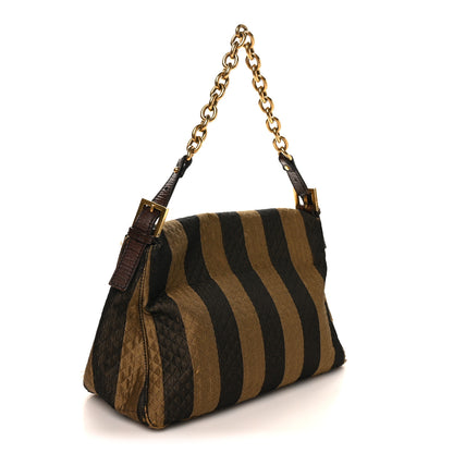 Fendi Quilted Fabric Pequin Forever Mama Baguette Tobacco 3 of 11