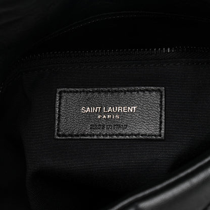 Saint Laurent Calfskin Quilted Toy Loulou Puffer Monogram Monochrome Chain Satchel Black 6 of 10