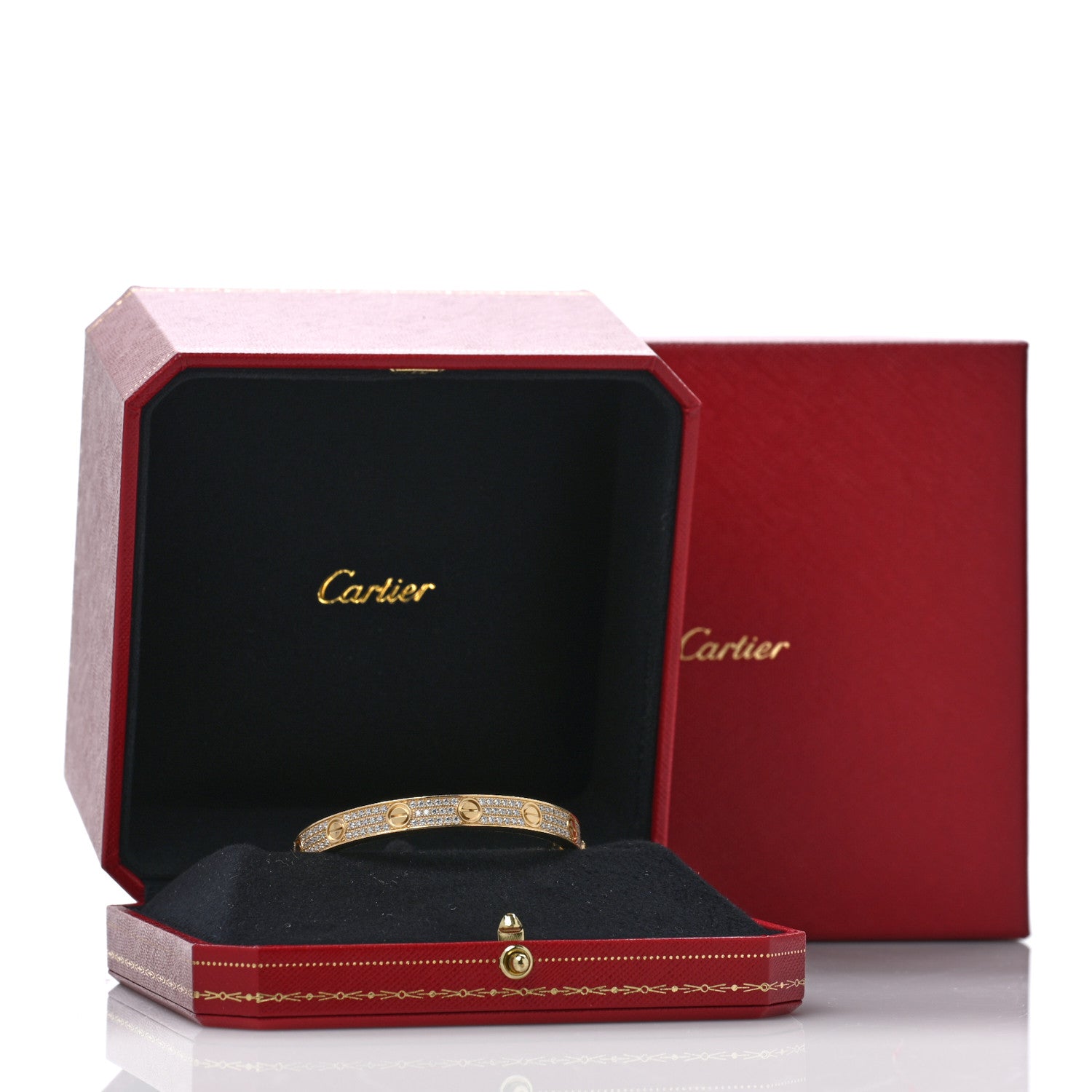 Cartier 18K Yellow Gold Diamond LOVE Paved Bracelet 16 6 of 6