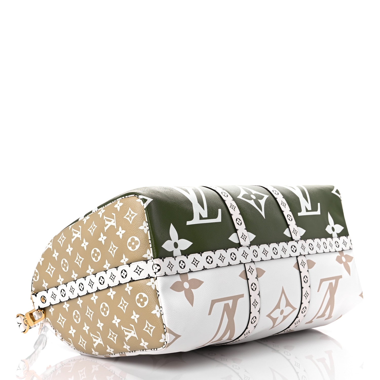 Louis Vuitton Monogram Giant Keepall Bandouliere 50 Kaki Beige 4 of 9