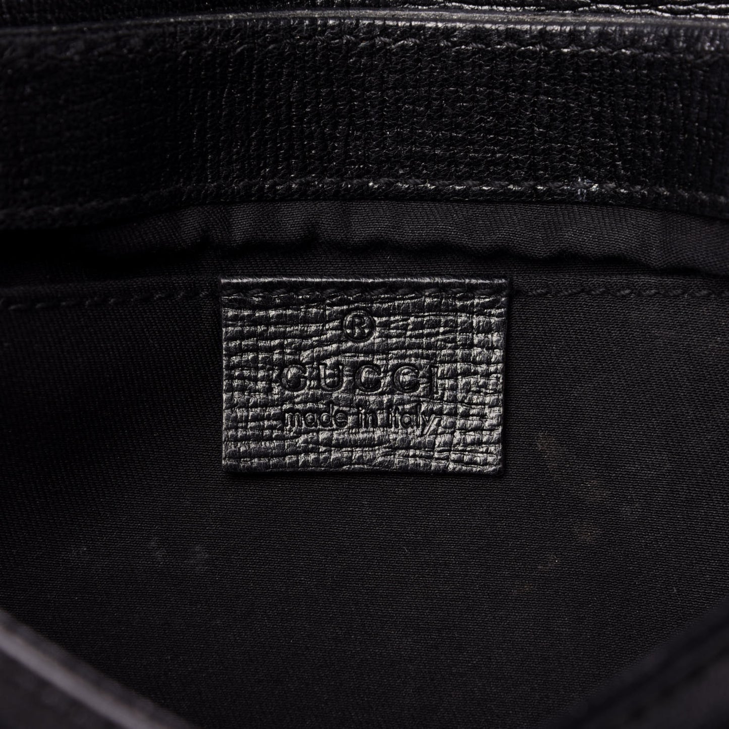 Textured Calfskin Horsebit Chain Clutch Black