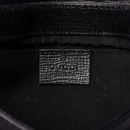 Gucci Textured Calfskin Horsebit Chain Clutch Black 9 of 10
