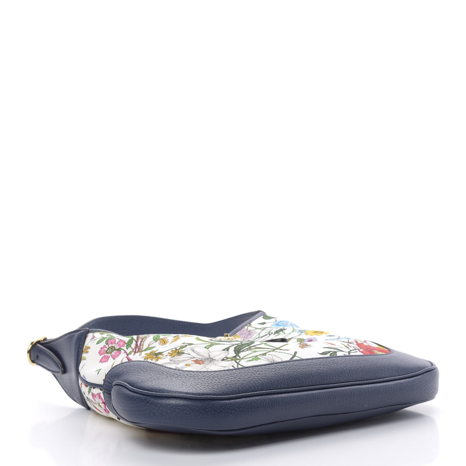 Gucci Canvas Flora Medium Jackie Hobo Blue Agata 5 of 12