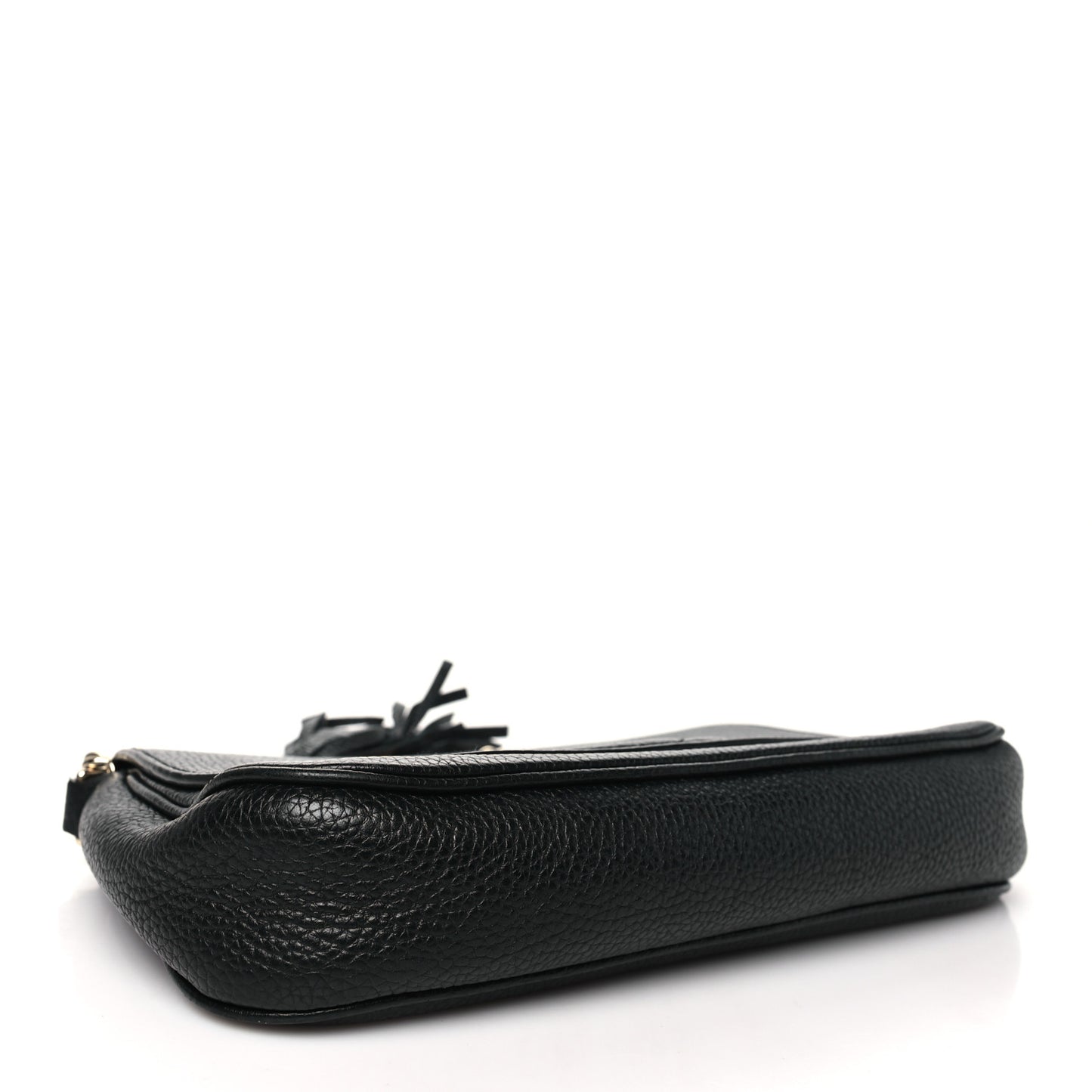 Pebbled Calfskin Medium Soho Flap Crossbody Black