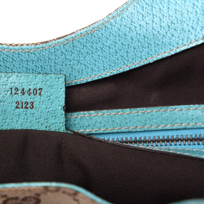 Gucci Monogram Calfskin Large Bardot Shoulder Bag Turquoise 9 of 10