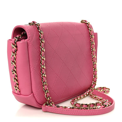 Chanel Goatskin Stitched Casual Trip Single Flap Pink 3 of 11