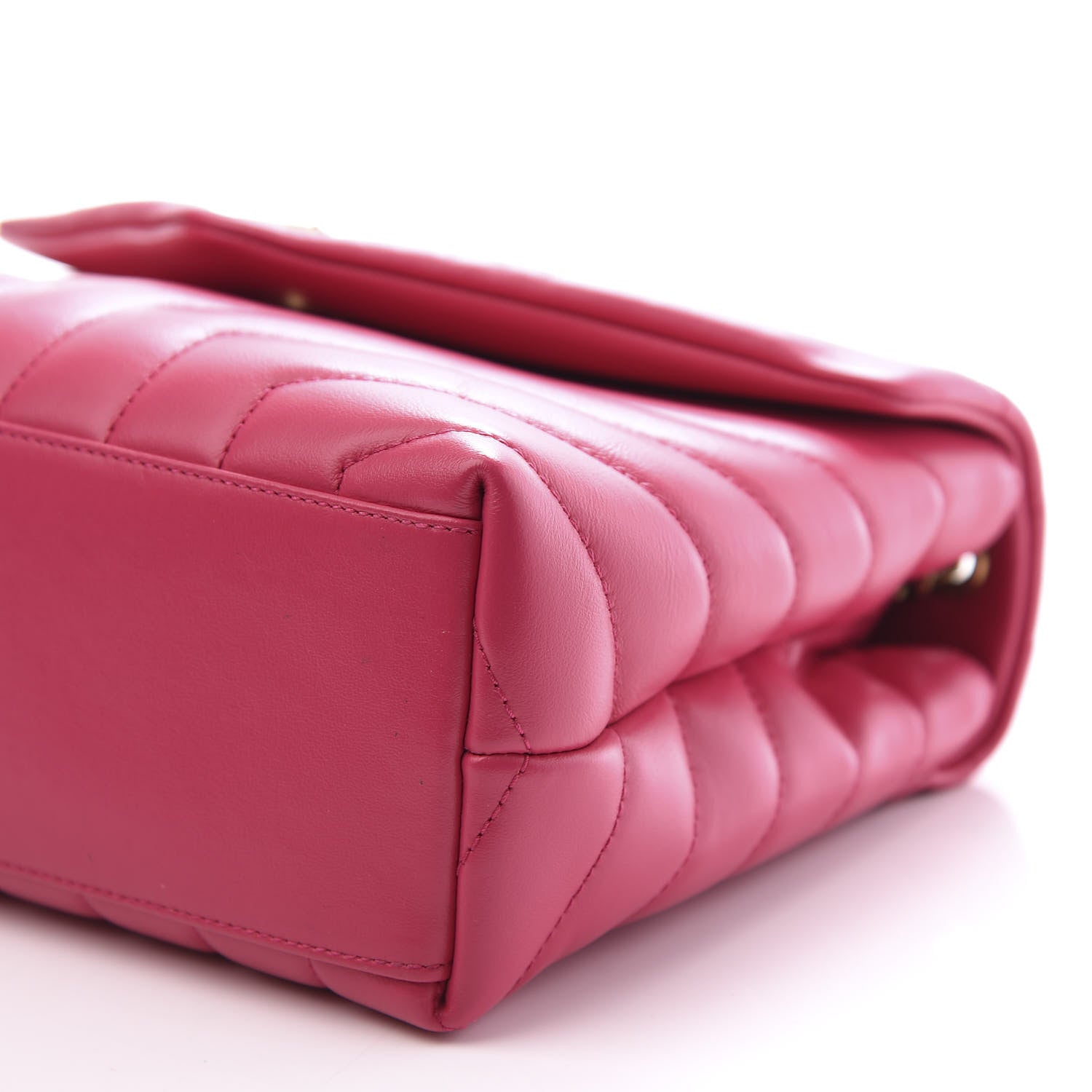 Saint Laurent Calfskin Y Quilted Monogram Small Loulou Chain Satchel Fresh Fuchsia 9 of 11
