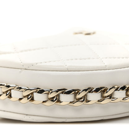 Chanel Lambskin Quilted Chain Around Pouch White 9 of 10