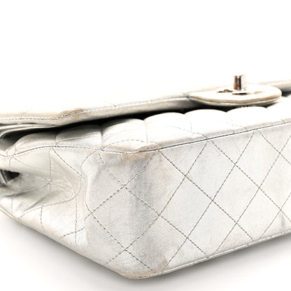 Chanel Metallic Lambskin Quilted Medium Double Flap Silver 9 of 10