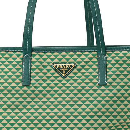 Prada Re-Nylon Saffiano Triangolo Symbole Shopping Tote Green 8 of 10