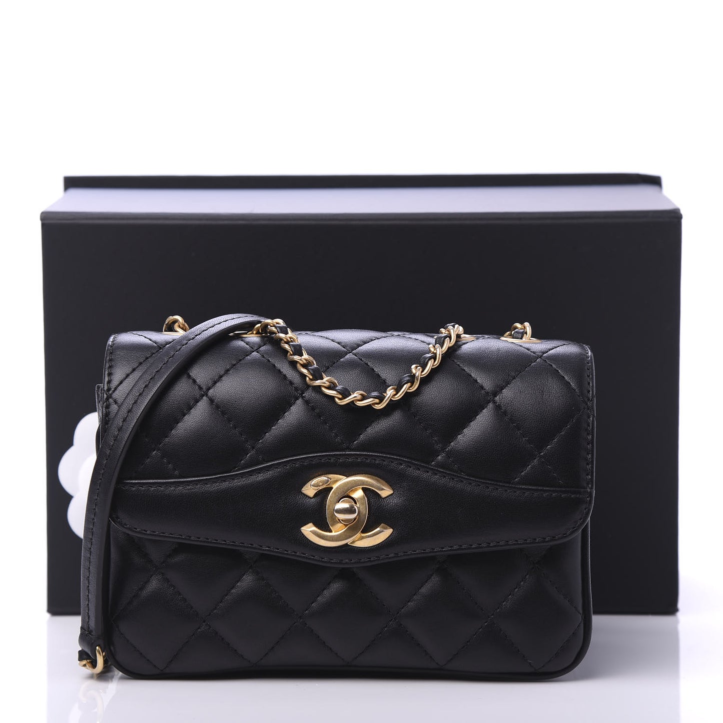 Lambskin Quilted Small Coco Vintage Flap Black