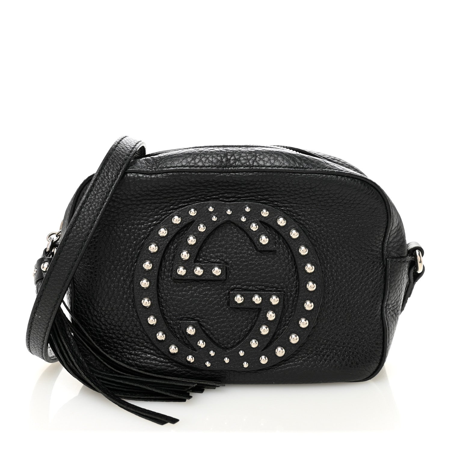 Gucci Pebbled Calfskin Studded Small Soho Disco Bag Black 1 of 12