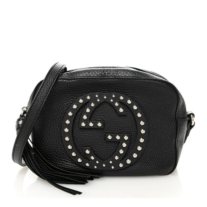 Gucci Pebbled Calfskin Studded Small Soho Disco Bag Black 1 of 12