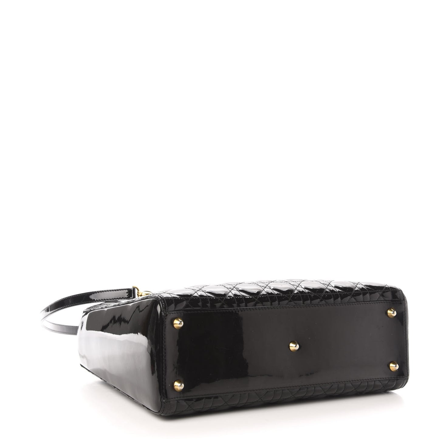 Patent Cannage Large Lady Dior Black