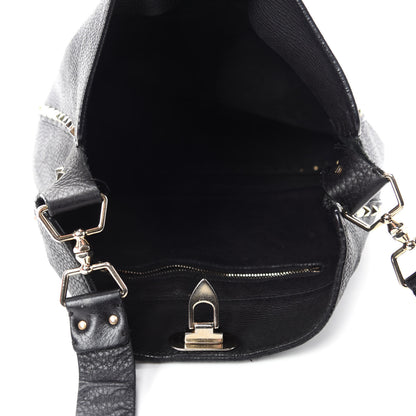 Valentino Garavani Pebbled Calfskin Large Rockstud Flip-Lock Messenger Bag Black 5 of 12
