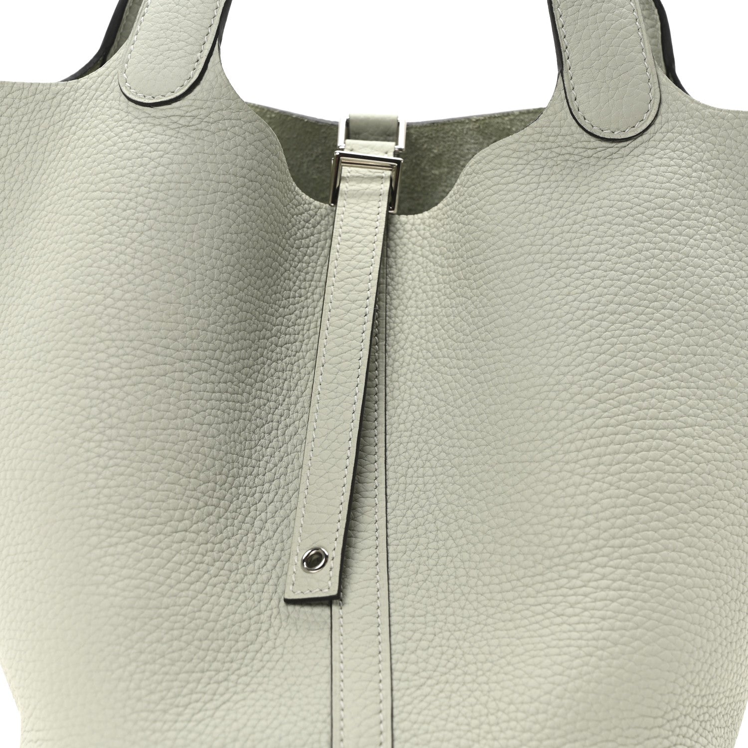 Hermes Taurillon Clemence Picotin Lock 22 MM Gris Neve 8 of 10