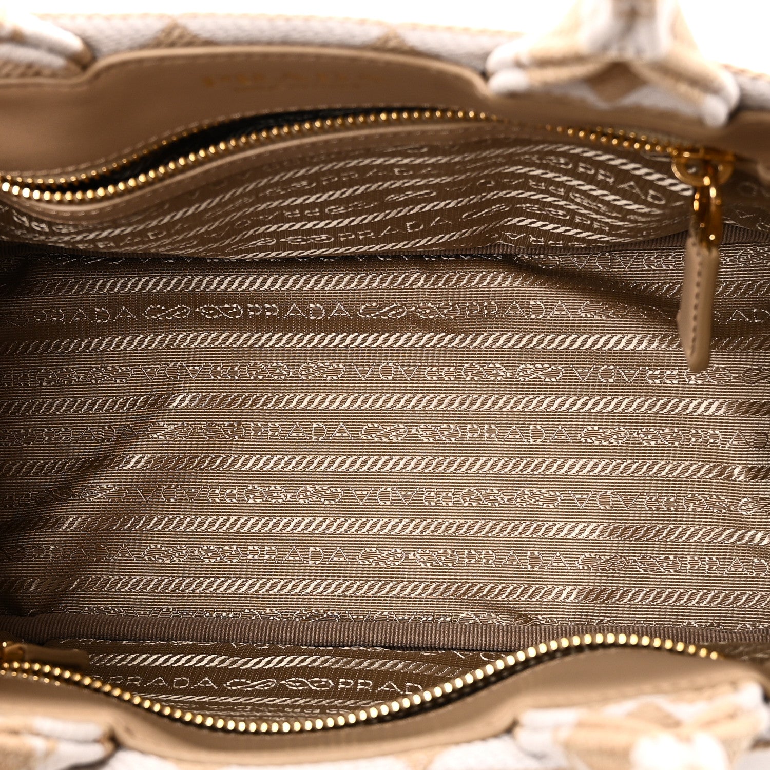 Prada Jacquard Triangolo Symbole Embroidered Tote Corda Talco 5 of 9