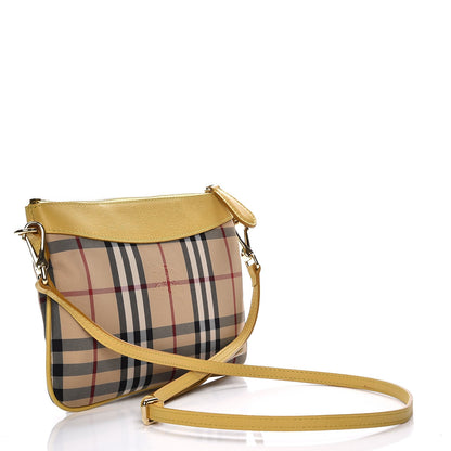 Burberry Horseferry Check Peyton Crossbody Clutch Bag Yellow 3 of 9