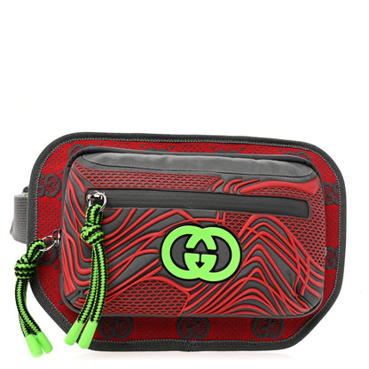 Gucci Jersey GG Monogram All Over Sporty Belt Bag Green Grey Multicolor 1 of 10