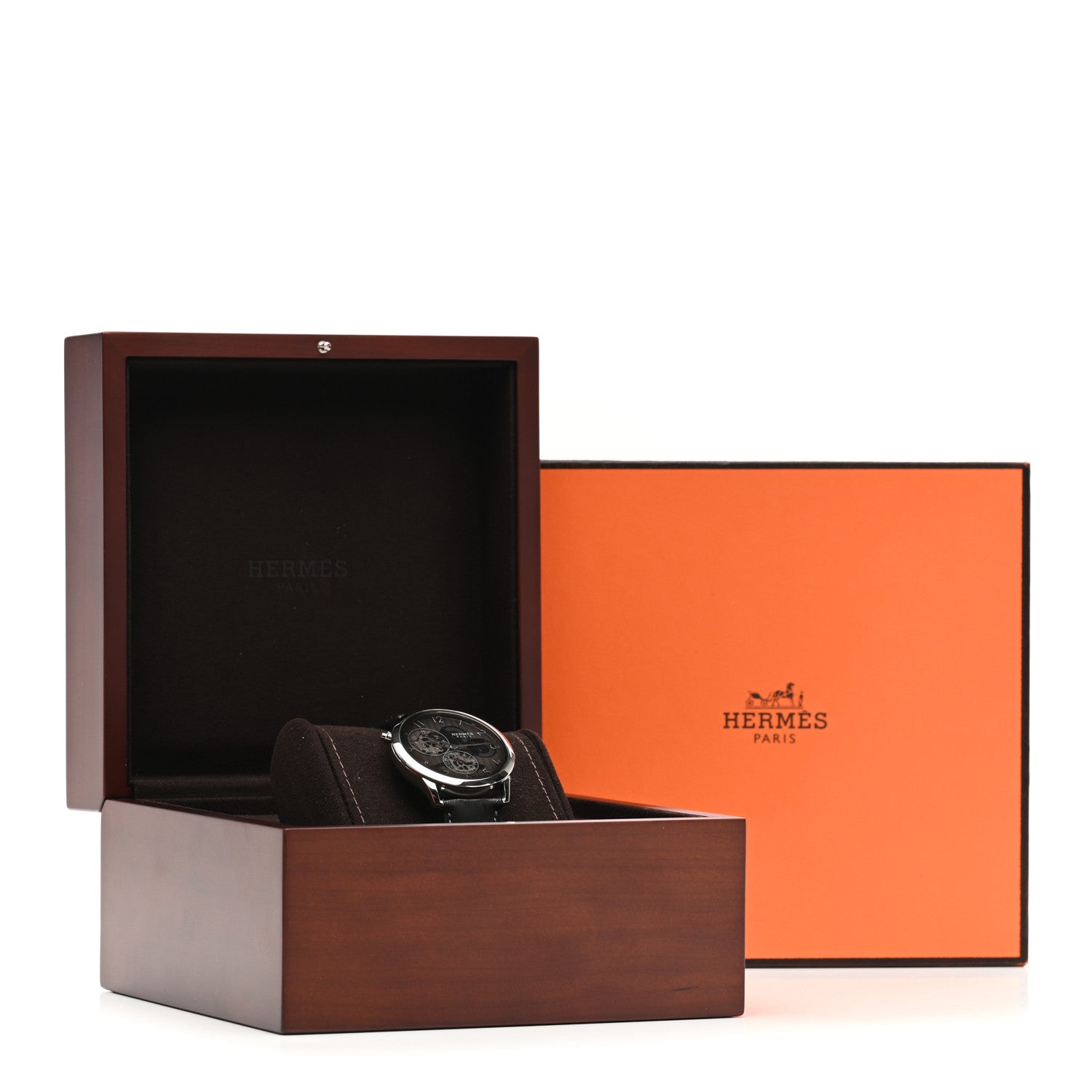 Hermes Platinum Alligator 39.5mm Slim D'Hermes GMT Automatic Watch Graphite 5 of 5