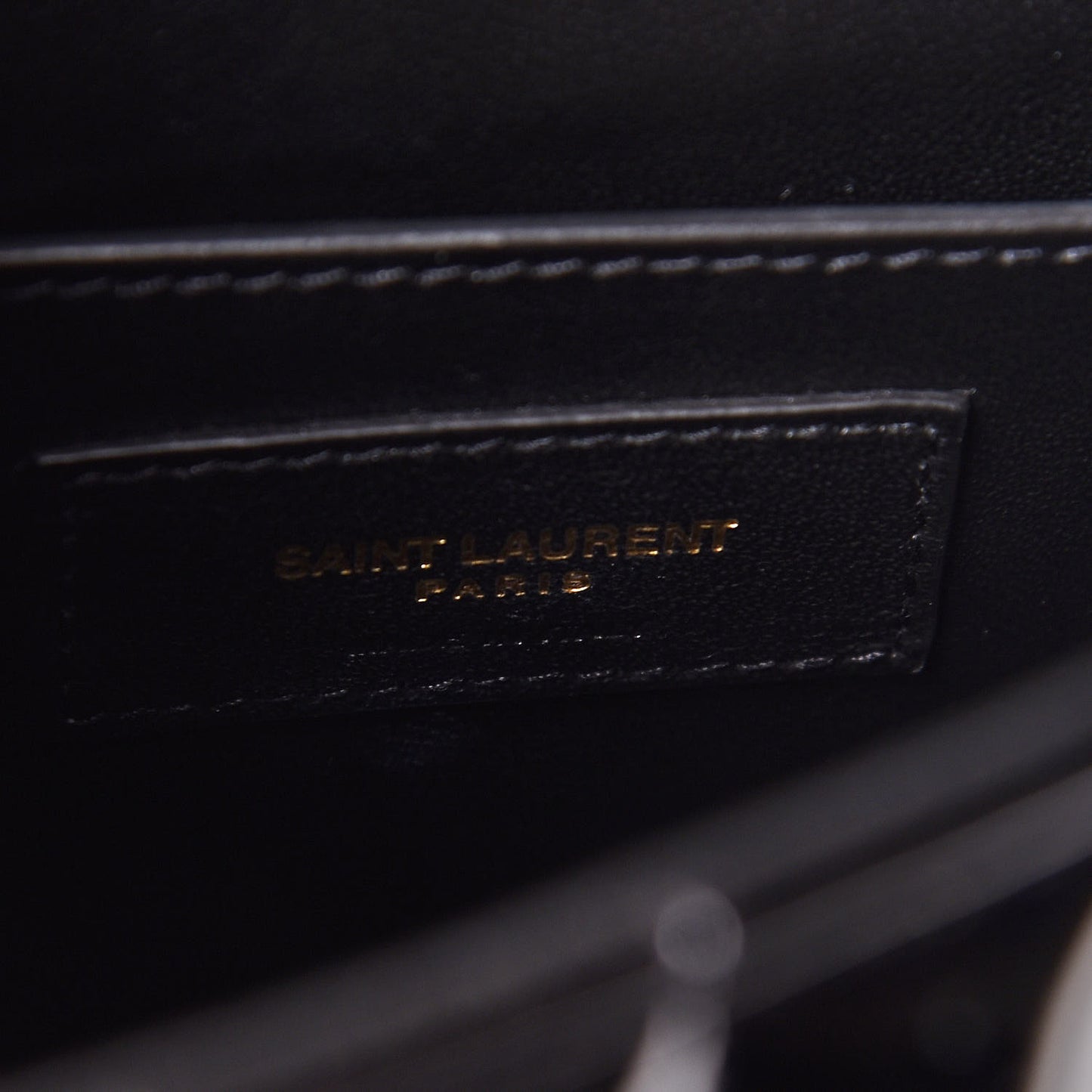 Patent Calfskin Matelasse Monogram Medium Vicky Chain Bag Black