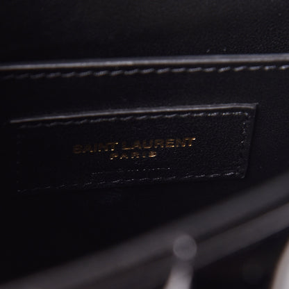 Saint Laurent Patent Calfskin Matelasse Monogram Medium Vicky Chain Bag Black 7 of 11