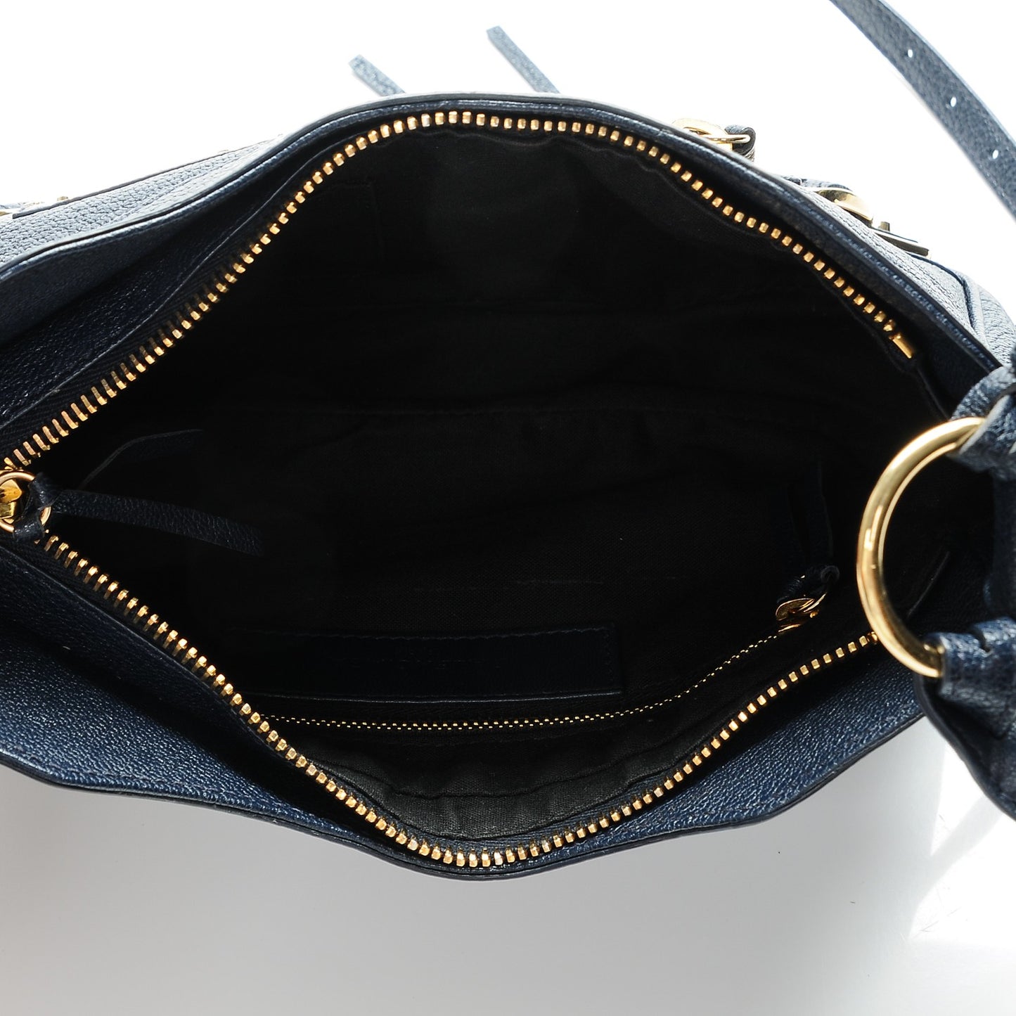 Chevre Gold Metallic Edge Hardware Hip Bleu Nuit